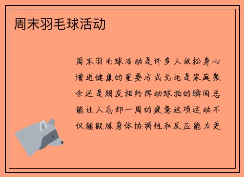 周末羽毛球活动